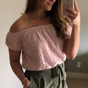 Off-Shoulder Pink Top